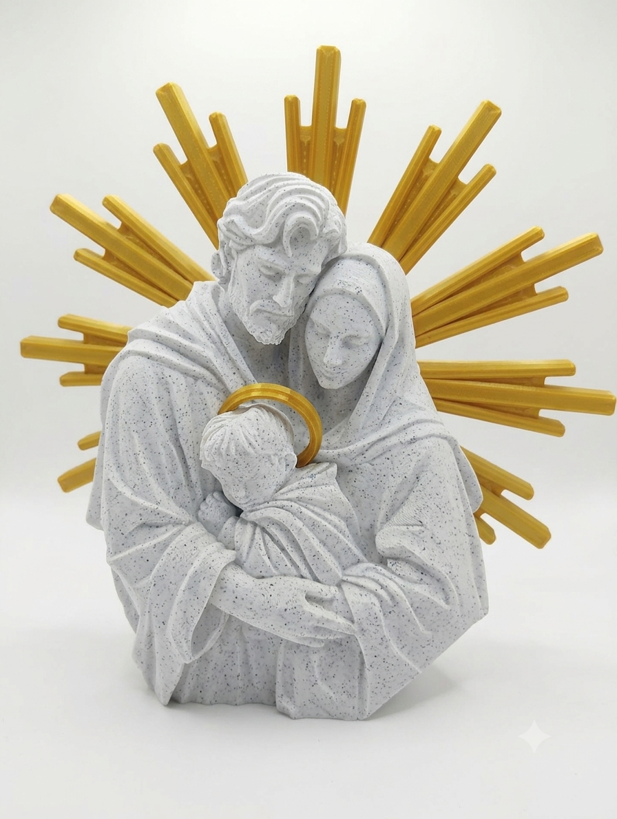 Imagem Sagrada Família em Impressão 3D PLA – Decoração Religiosa - Image 4
