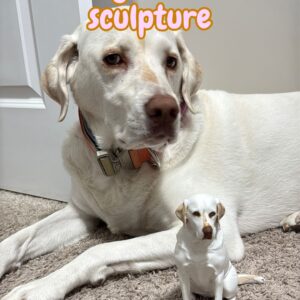 Custom Dog Sculpture from Photo - 3D Shadowtone Layered Color Pet Figurine 6.5 inch