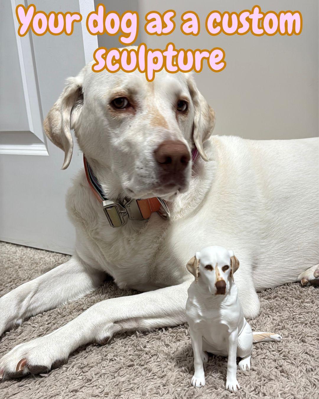 Custom Dog Sculpture from Photo - 3D Shadowtone Layered Color Pet Figurine 6.5 inch