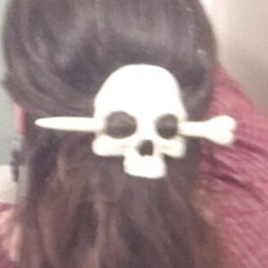 Human Skull Hair Pin