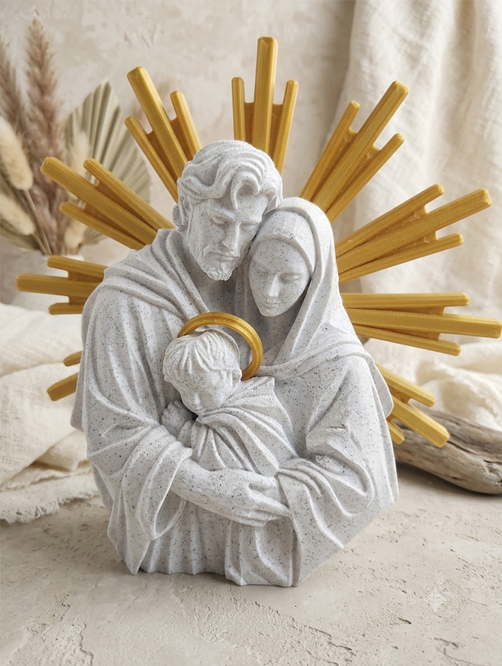 Imagem Sagrada Família em Impressão 3D PLA – Decoração Religiosa