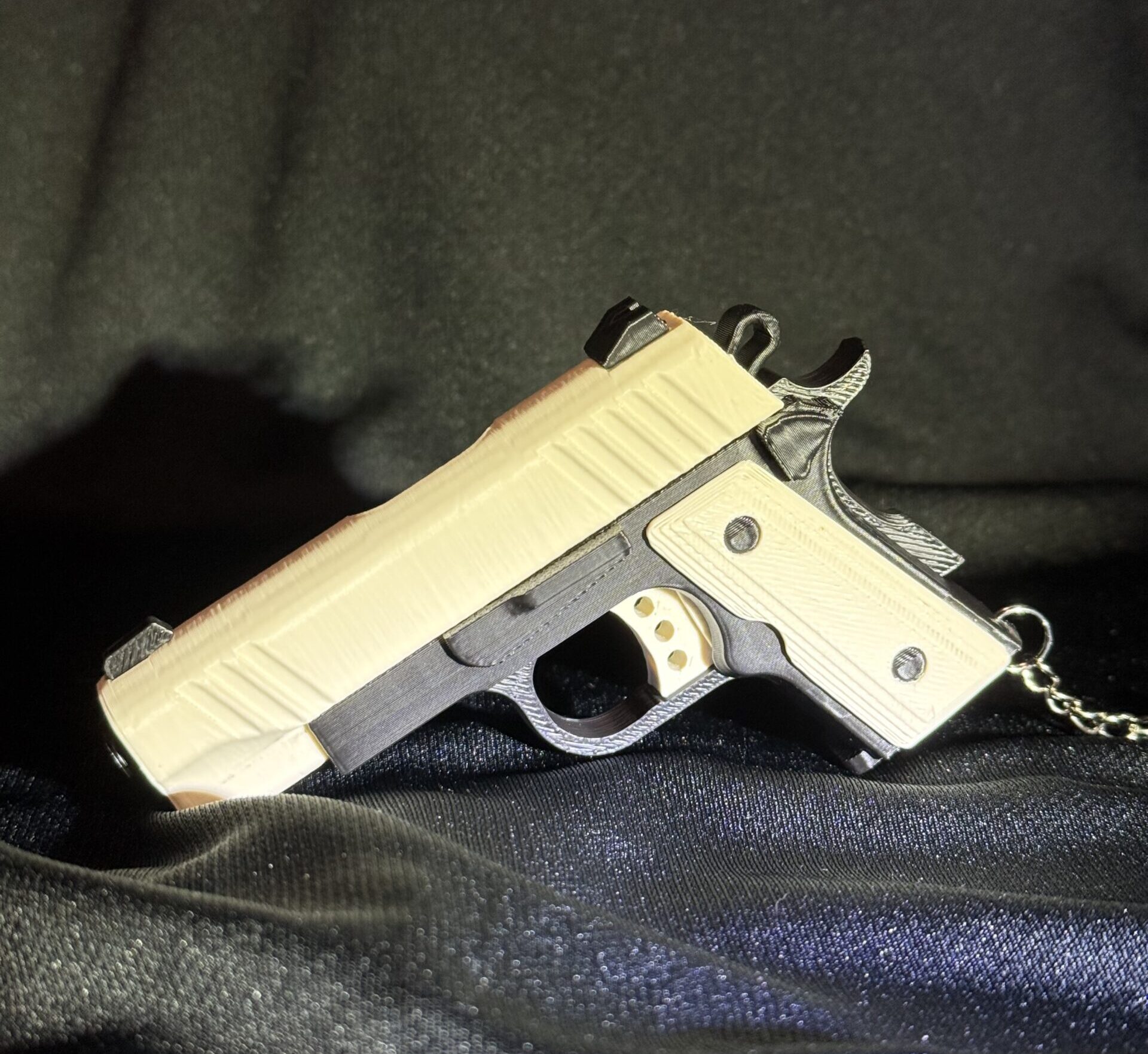 1911 fidget keychain with working action (bone white)