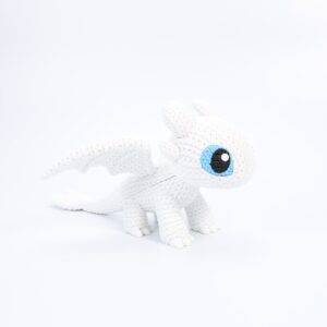 Dragão Fofo Amigurumi Branco