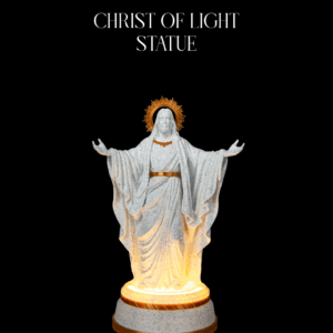 Christ of Light Statue with LED Glow – Jesus Christ Figurine, Christian Home Altar Decor