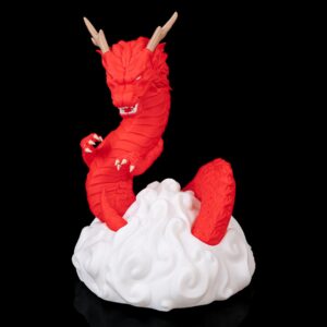 Dragon Tempest table lamp, 3D-printed dragon rising from a storm cloud base