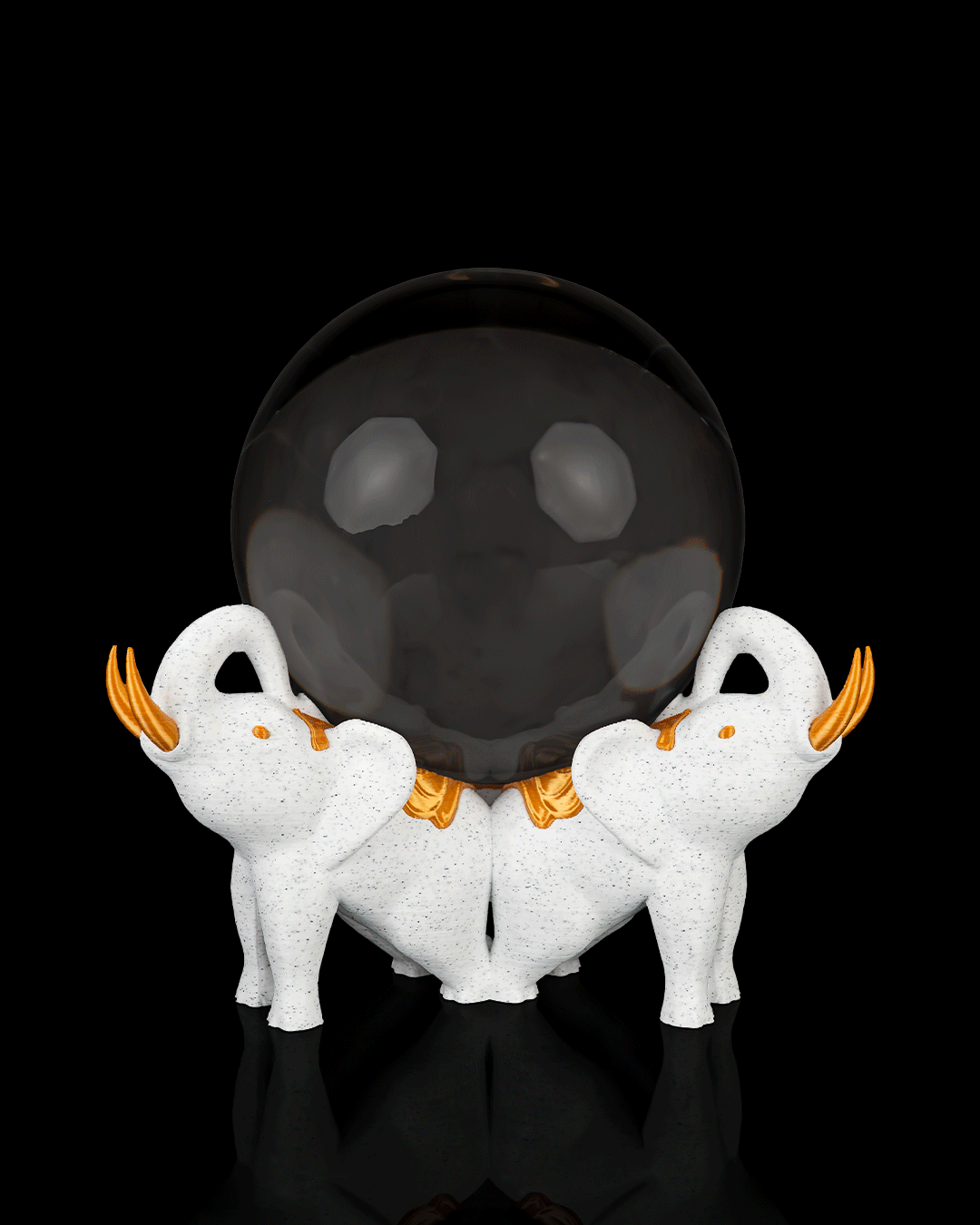 Elephant Trio - Crystal Ball Holder & Lamp - Image 2