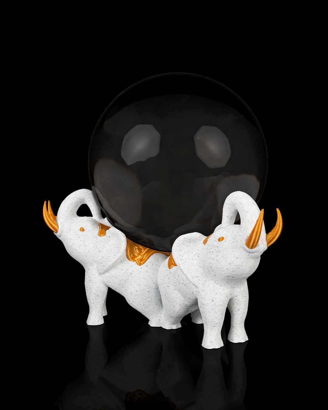 Elephant Trio - Crystal Ball Holder & Lamp - Image 4