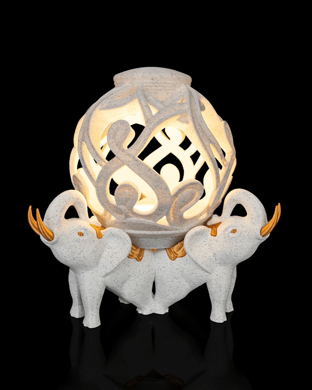 Elephant Trio - Crystal Ball Holder & Lamp - Image 5