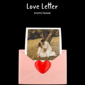 Love Letter 3D Printed Photo Frame — Envelope-Style Picture Holder with Heart