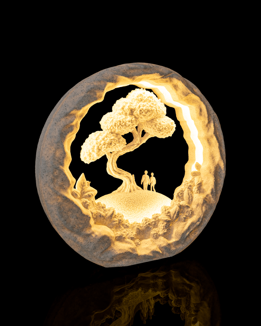 Our Journey LED Table Lamp — 3D Printed Couple's Keepsake Night Light