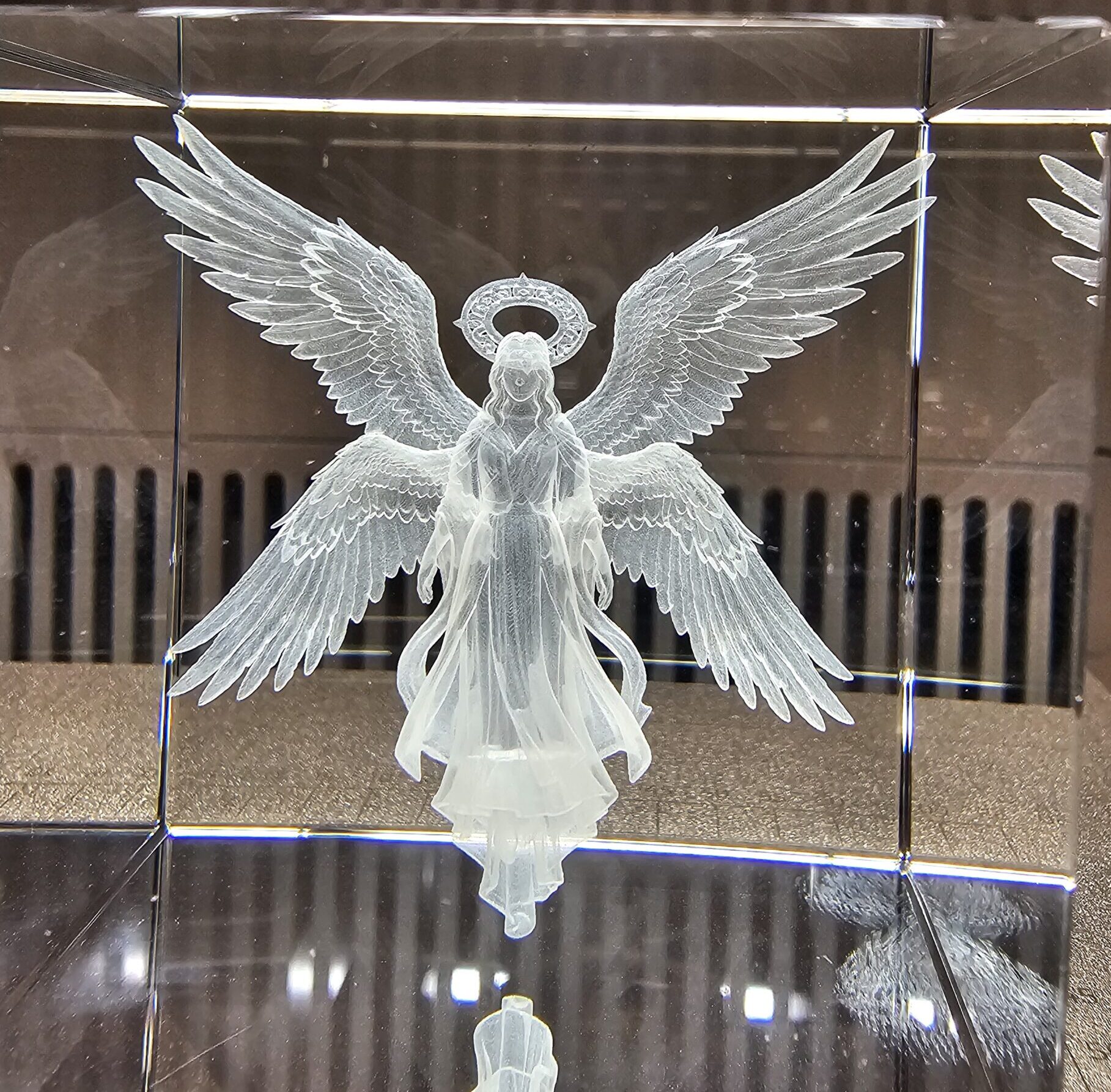 4 Winged Crystal Angel with Halo