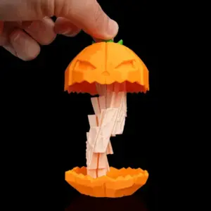 Abóbora de Halloween Articulada Mecânica – Decoração Exclusiva Impressa em 3D
