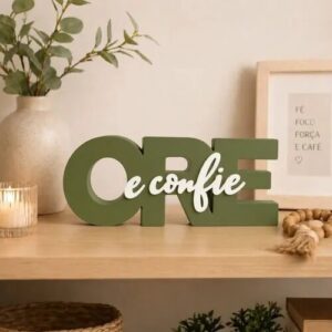 Ore e Confie - Placa de Decoração para Sala e Quarto Diversas Cores