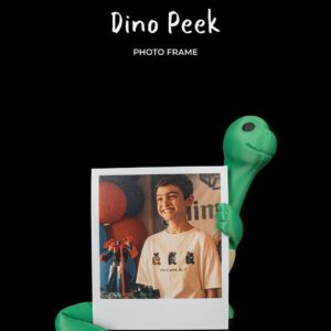 Dino Peek 3D Printed Dinosaur Photo Frame — Playful Polaroid-Style Holder