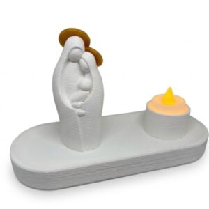 Cantinho da Família Sagrada com Bandeja e Vela em LED