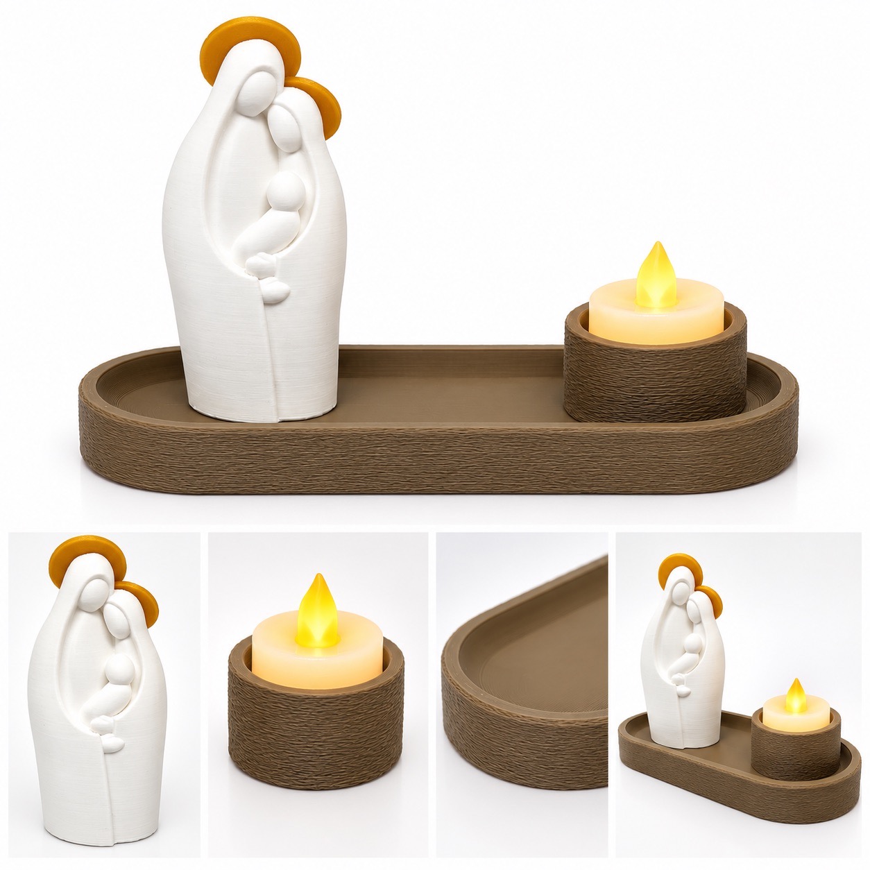 Cantinho da Família Sagrada com Bandeja e Vela em LED - Image 5
