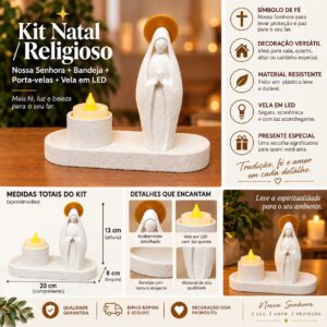 Cantinho da Nossa Senhora com Bandeja e Vela em LED