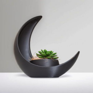Crescent Moon Planter – 3D Printed Celestial Plant Pot