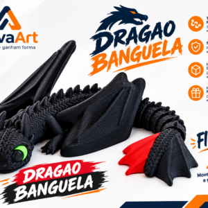 DRAGÃO BANGUELA ARTICULADO 3D — 30 CM