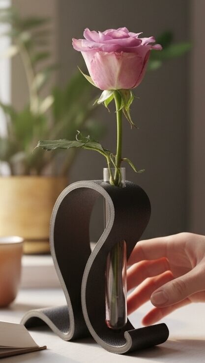 Textured Test Tube Vase Set – 3D Printed Modern Flower Display
